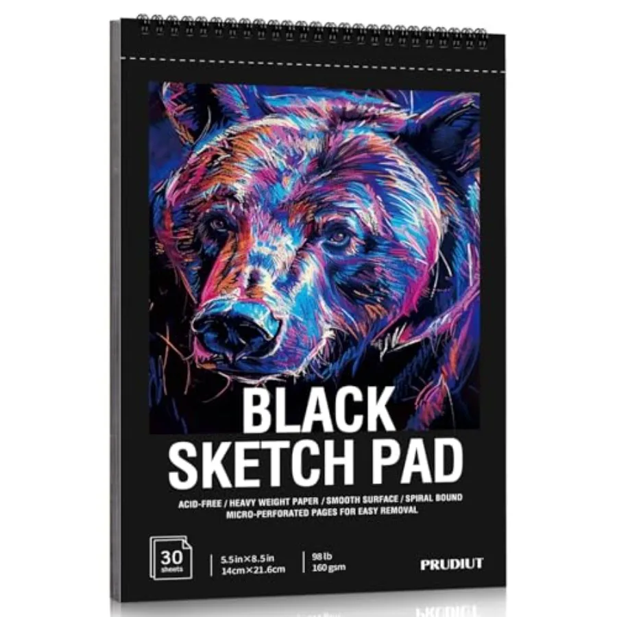 30 Sheets Black Paper Sketchbook, 98lb/60gsm Heavyweight Black Sketch Pad, Acid-Free Drawg Paper, Spiral Bound Sketch Book for,
30 Sheets Black Paper Sketchbook, 98lb/60gsm Heavyweight Black Sketch Pad, Acid-Free Drawg Paper, Spiral Bound Sketch Book for,