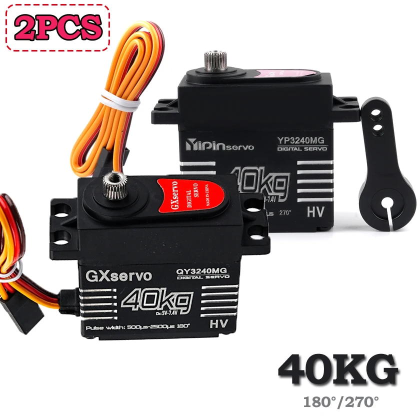 2PCS/Set 40KG Digital Servo Motor 180°/270° Angle-controlled High Torque Metal Gear Servos Parts For RC Crawler Car Robot Model
2PCS/Set 40KG Digital Servo Motor 180°/270° Angle-controlled High Torque Metal Gear Servos Parts For RC Crawler Car Robot Model