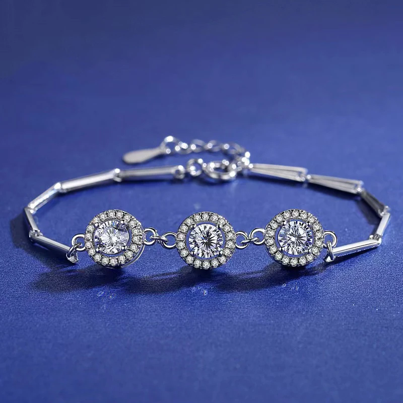 Trendy 925 Sterling Silver 1.5ct D Color VVS1 Moissanite Bracelet for Women Jewelry Plated White Gold Charm Bracelets Bangle
Trendy 925 Sterling Silver 1.5ct D Color VVS1 Moissanite Bracelet for Women Jewelry Plated White Gold Charm Bracelets Bangle
