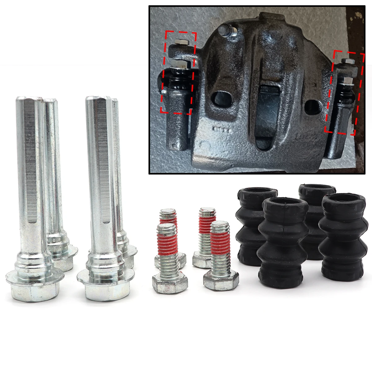 For Benz B-CLASS C-CLASS CLA GLE GLS SL SLK S-CLASS Brake Caliper Cylinder Slider Guide Pin Bushing Boot Seal Kit Replacement
For Benz B-CLASS C-CLASS CLA GLE GLS SL SLK S-CLASS Brake Caliper Cylinder Slider Guide Pin Bushing Boot Seal Kit Replacement