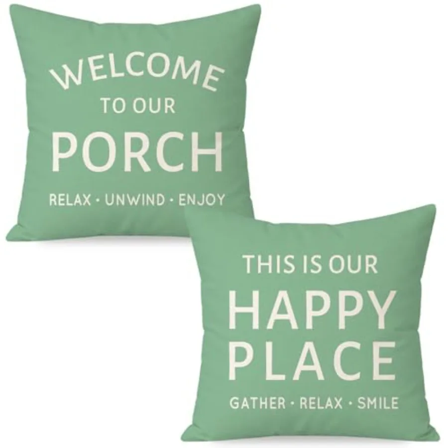 Outdoor Farmhouse Decorative Throw Pillow Covers 18x18 Inch Set of 2 Welcome to Our Porch This is Our Happy Place Cushion Case
Outdoor Farmhouse Decorative Throw Pillow Covers 18x18 Inch Set of 2 Welcome to Our Porch This is Our Happy Place Cushion Case