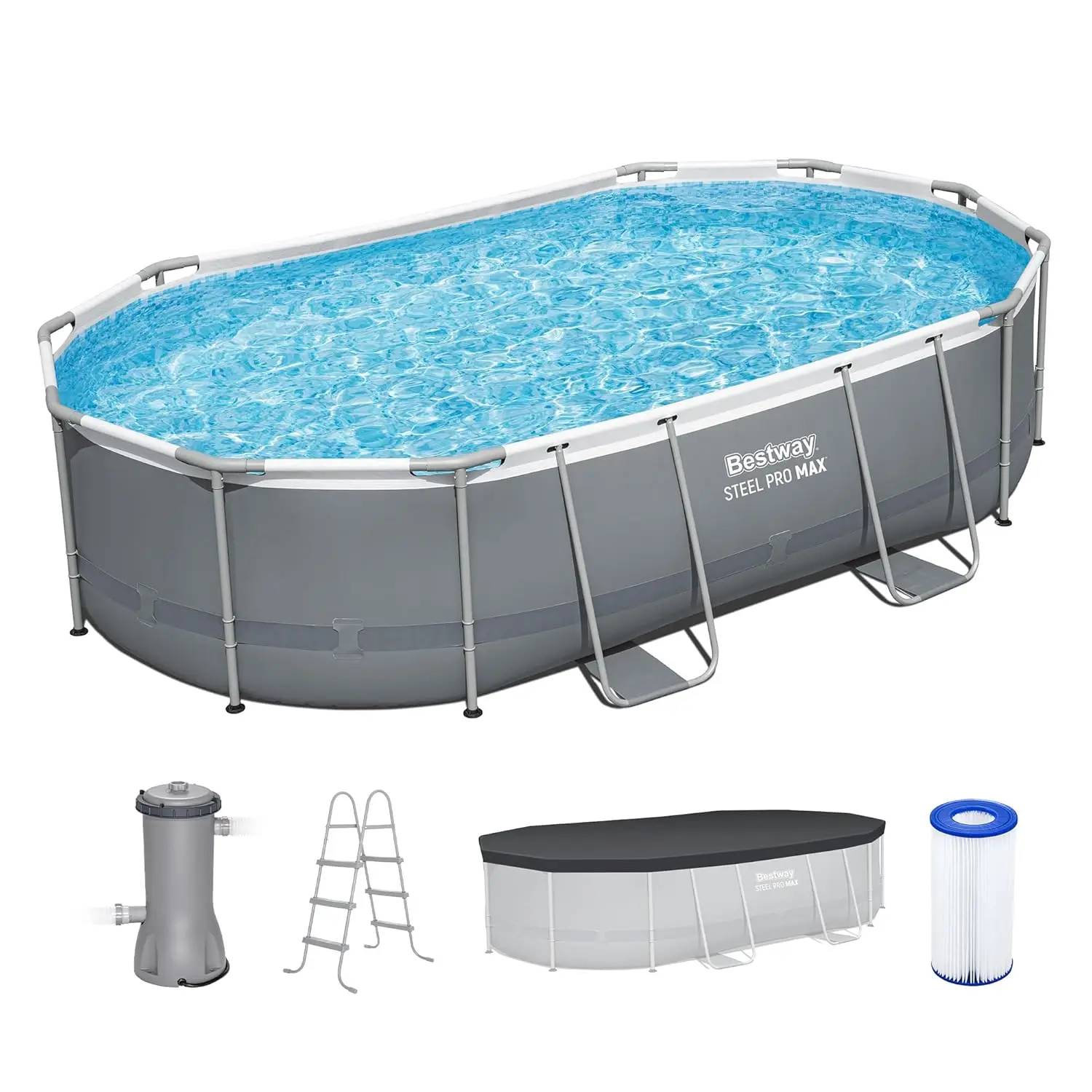 Above Ground Pool, Oval Metal Frame Outdoor Swimming Pool Set with Filter Pump, Ladder,, Custom
Above Ground Pool, Oval Metal Frame Outdoor Swimming Pool Set with Filter Pump, Ladder,, Custom