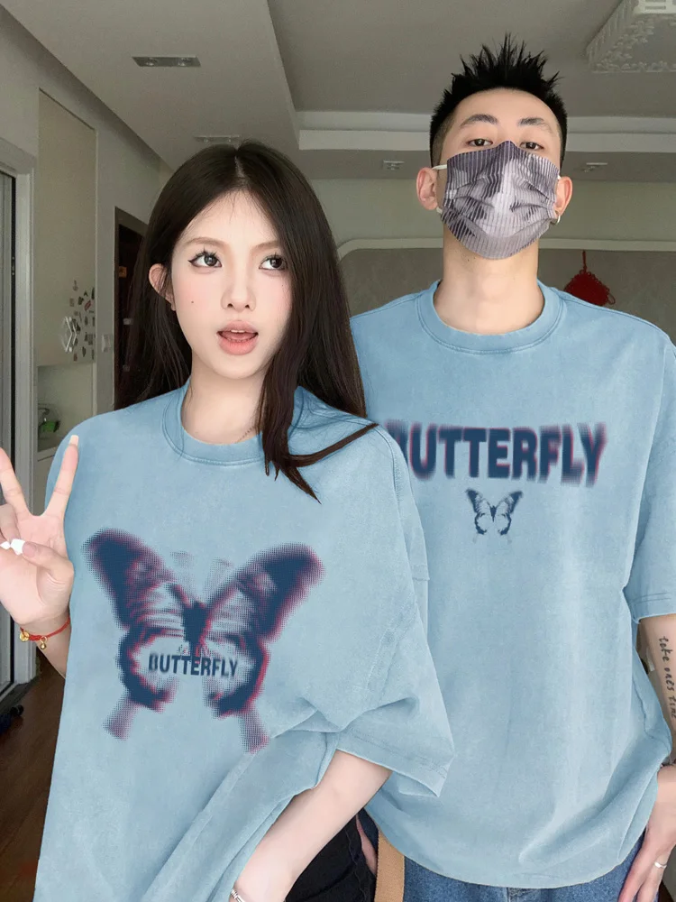 Electronic Butterfly Pattern Couple clothes Summer Cool and Breathable T-shirt 2025 New High-quality Short Sleeves
Electronic Butterfly Pattern Couple clothes Summer Cool and Breathable T-shirt 2025 New High-quality Short Sleeves
