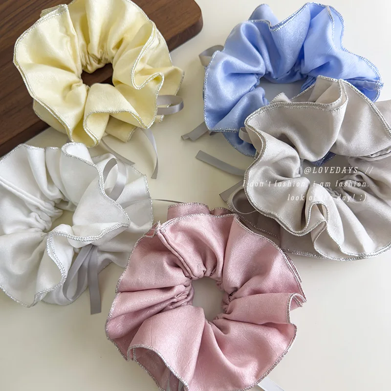 Gentle Double Layer Silver Edge Ruffled Pull String Tie Bow Hair Ring Premium New Style Ponytail Holder For Women Daily Party
Gentle Double Layer Silver Edge Ruffled Pull String Tie Bow Hair Ring Premium New Style Ponytail Holder For Women Daily Party