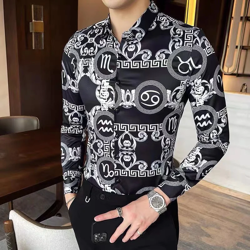 Весенне-осенняя мужская рубашка с длинным рукавом в стиле Hong Kong Sle Slim Fit, с индивидуальным принтом, повседневная, модная, для офиса и деловых встреч.
Весенне-осенняя мужская рубашка с длинным рукавом в стиле Hong Kong Sle Slim Fit, с индивидуальным принтом, повседневная, модная, для офиса и деловых встреч.