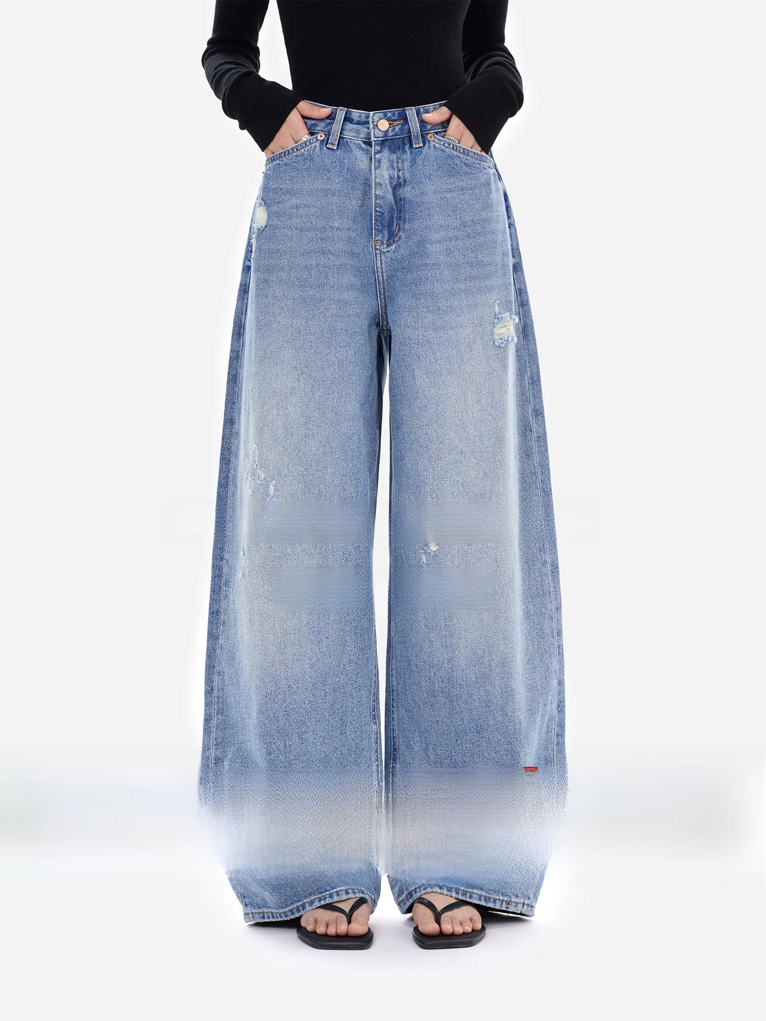eGuYue Modern Blues Vintage Wa High Waist Cuffed Wide Leg Jeans Casual Versatile Women's Cotton Denim Pants
eGuYue Modern Blues Vintage Wa High Waist Cuffed Wide Leg Jeans Casual Versatile Women's Cotton Denim Pants