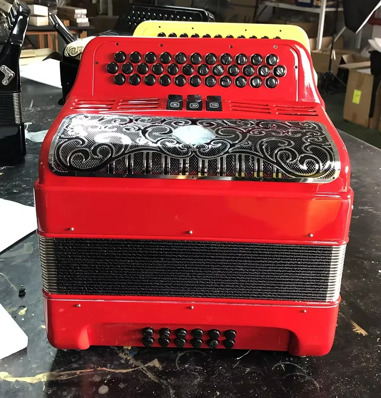 34-Key 12-Bass Diatonic Painting Accordion 31-Button Wood Accordion for Export US for Foreign Trade
34-Key 12-Bass Diatonic Painting Accordion 31-Button Wood Accordion for Export US for Foreign Trade