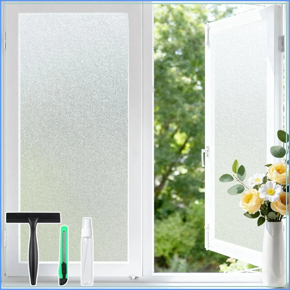 Frosted Window Privacy Film for Bathroom Shower Door, Peel & Stick, Day & Night, Removable Decorative Translucent 23.6" x 118.1"
Frosted Window Privacy Film for Bathroom Shower Door, Peel & Stick, Day & Night, Removable Decorative Translucent 23.6" x 118.1"