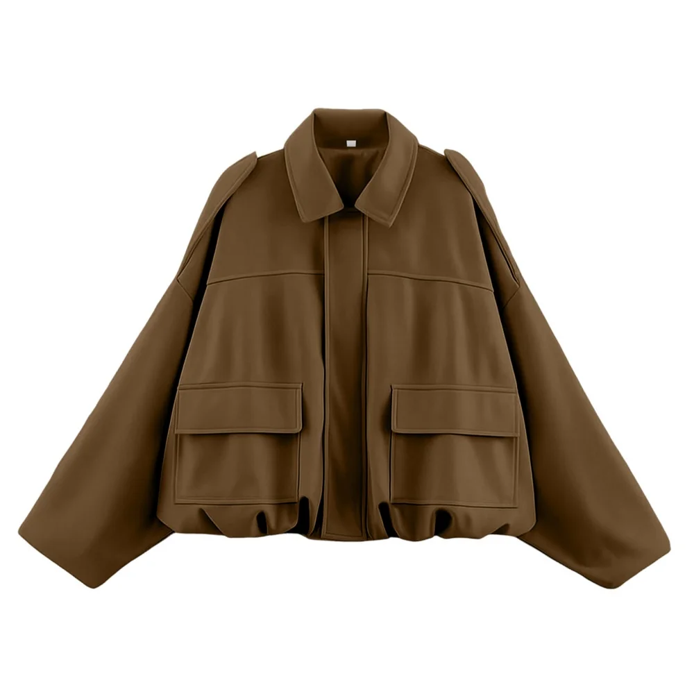 Bat Sleeve Women's Jacket with Zipper and Loose Fit Suede Material for All Seasons Including Spring Summer Autumn and Winter
Bat Sleeve Women's Jacket with Zipper and Loose Fit Suede Material for All Seasons Including Spring Summer Autumn and Winter