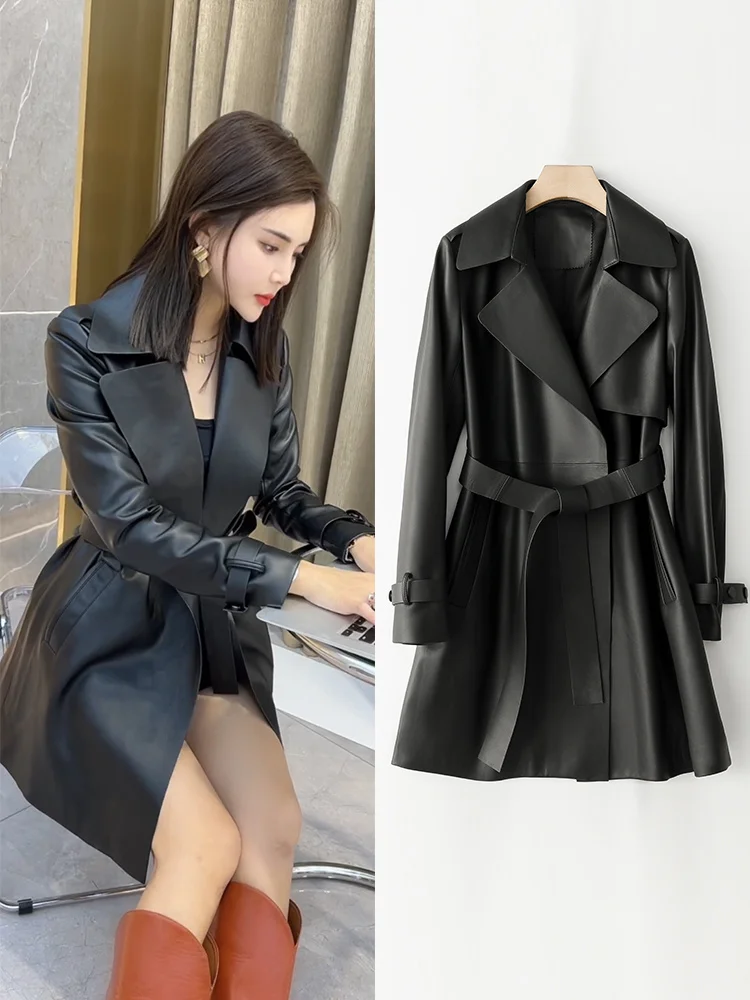 Haining Genuine Leather Coat Women's Mid length Windbreaker 2023 Spring New Korean Edition Waist Slim Fit Sheepskin Coat
Haining Genuine Leather Coat Women's Mid length Windbreaker 2023 Spring New Korean Edition Waist Slim Fit Sheepskin Coat