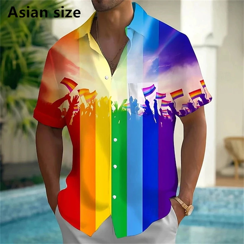 2025 New Summer Rainbow Graphic Men's Vocation Shirts Casual Hawaiian Shirts 3d Print Fashion Men Women Beach Blouse Hot Sale
2025 New Summer Rainbow Graphic Men's Vocation Shirts Casual Hawaiian Shirts 3d Print Fashion Men Women Beach Blouse Hot Sale