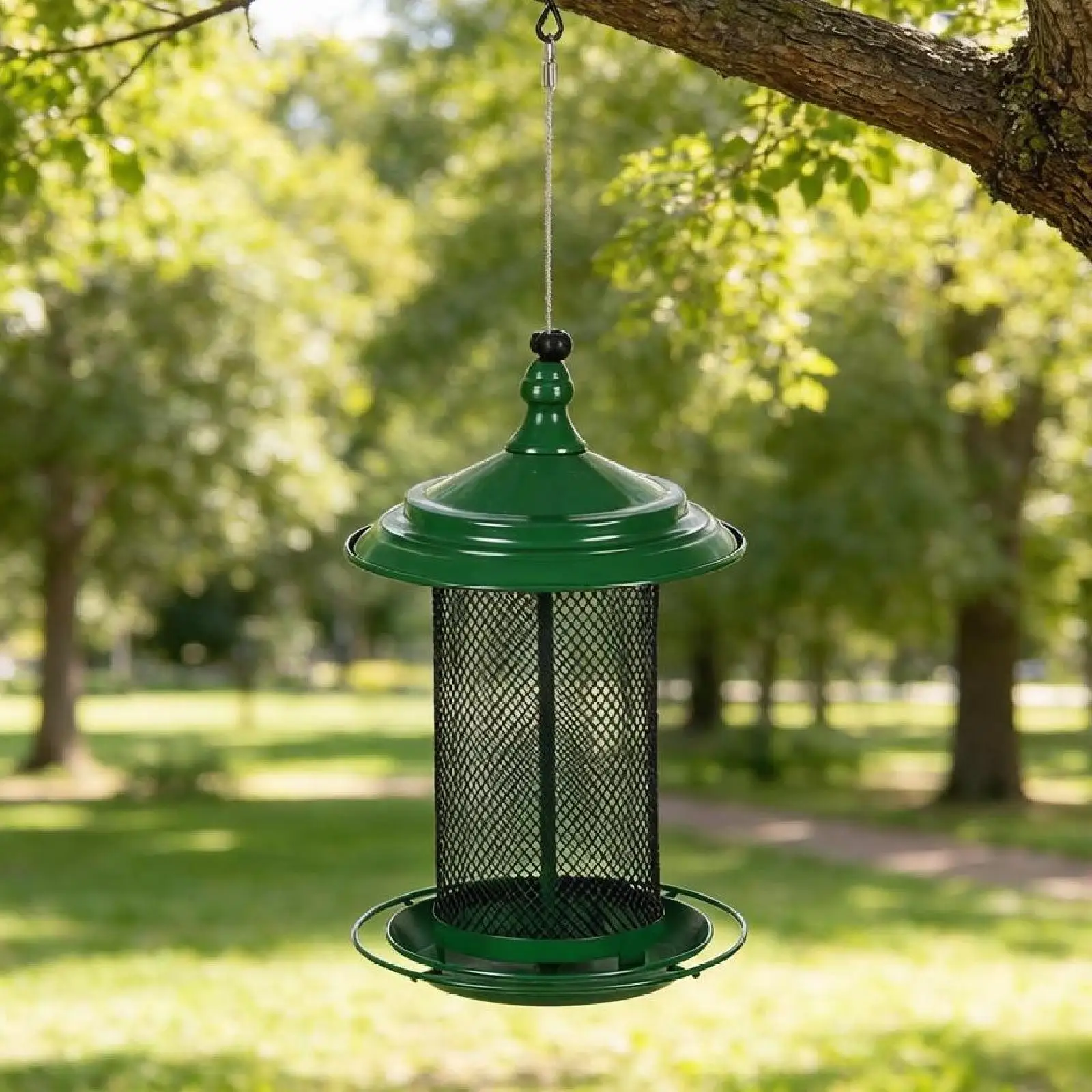 Hanging Bird Feeder Weight Activated Metal Birdfeeder Weatherproof Hummingbird Feeder for Patio Outside Bluebird Finch Blue Jay
Hanging Bird Feeder Weight Activated Metal Birdfeeder Weatherproof Hummingbird Feeder for Patio Outside Bluebird Finch Blue Jay