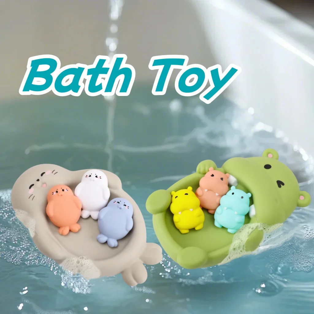Bathtub Soft Rubber Toys Set No Holes Safe Hippo&Seal Playing in the Water Floating Animal Youngsters's Bathing
Bathtub Soft Rubber Toys Set No Holes Safe Hippo&Seal Playing in the Water Floating Animal Youngsters's Bathing