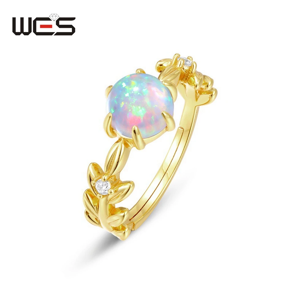WES 925 Sterling Silver Branch Gem Open Rings for Woman With Lab Created Opal Christmas Engagement Gift Fine Jewelry Wholesale
WES 925 Sterling Silver Branch Gem Open Rings for Woman With Lab Created Opal Christmas Engagement Gift Fine Jewelry Wholesale