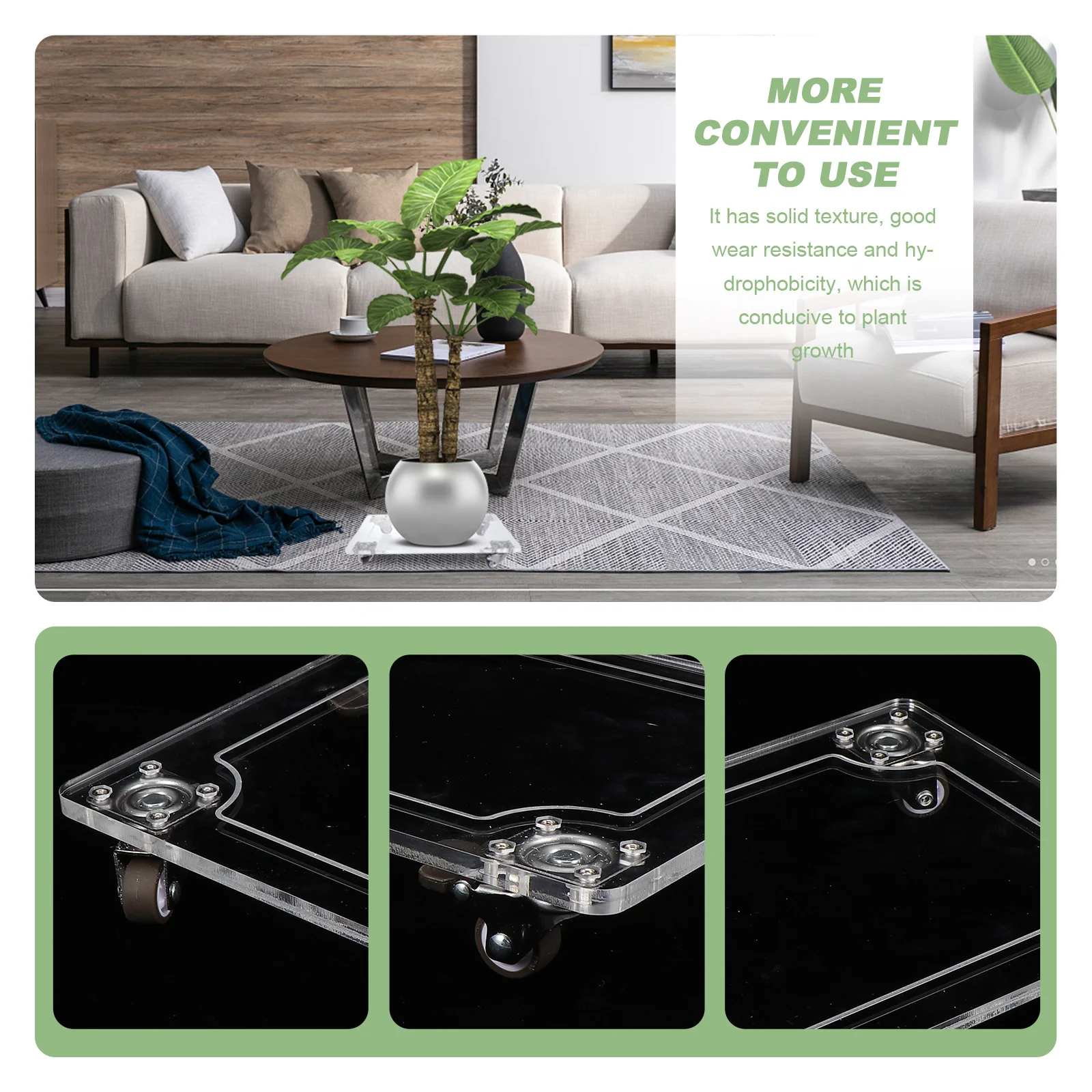 1Pcs Moveable Square Flowerpot Tray Acrylic Plant Container Holder Tray with Smooth Wheels Practical Plant Stand
1Pcs Moveable Square Flowerpot Tray Acrylic Plant Container Holder Tray with Smooth Wheels Practical Plant Stand