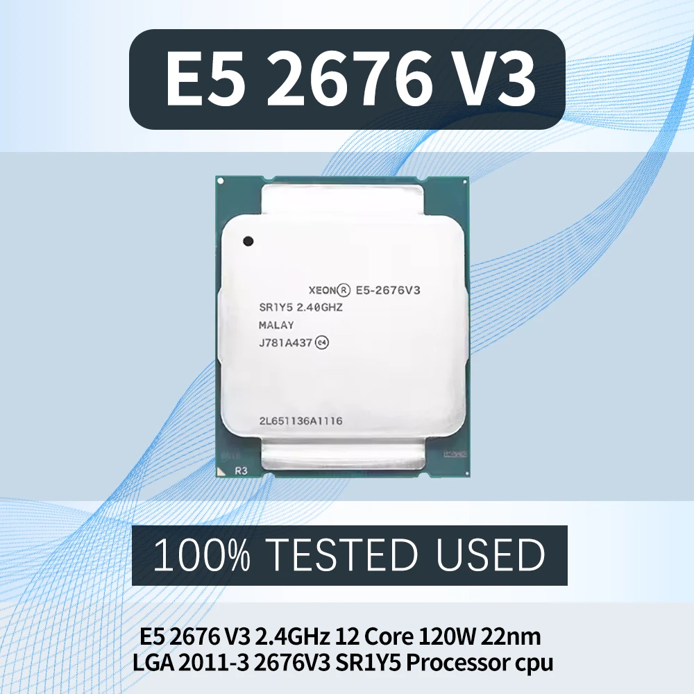 Xeon E5-2676V3 CPU E5 2676 V3 22nm 12 Cores 24 Threads 2.4GHz 30MB 120W LGA2011-3 for X99 E5 2676V3
Xeon E5-2676V3 CPU E5 2676 V3 22nm 12 Cores 24 Threads 2.4GHz 30MB 120W LGA2011-3 for X99 E5 2676V3