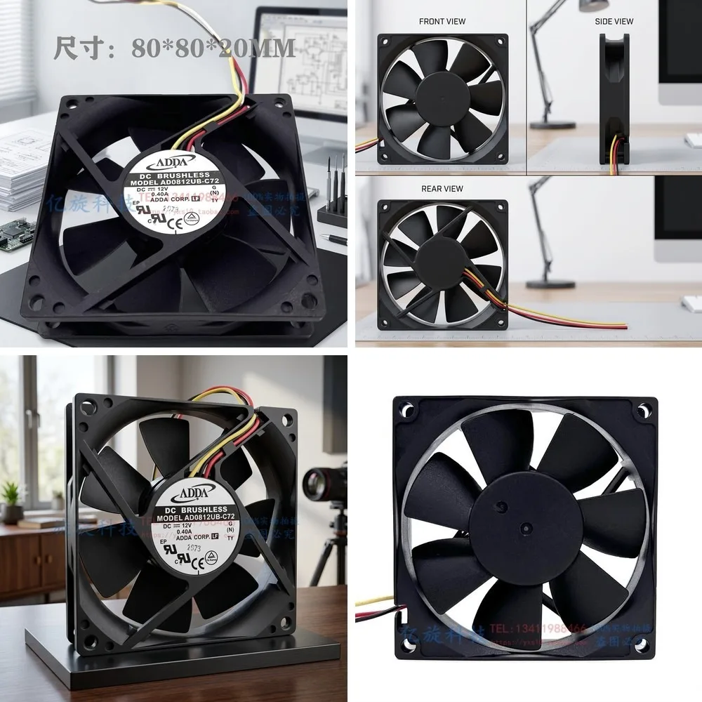 For ADDA AD0812UB-C72 8020 DC12V 0.20A 8CM 3-Wire Dual Ball Cooling Fan
For ADDA AD0812UB-C72 8020 DC12V 0.20A 8CM 3-Wire Dual Ball Cooling Fan
