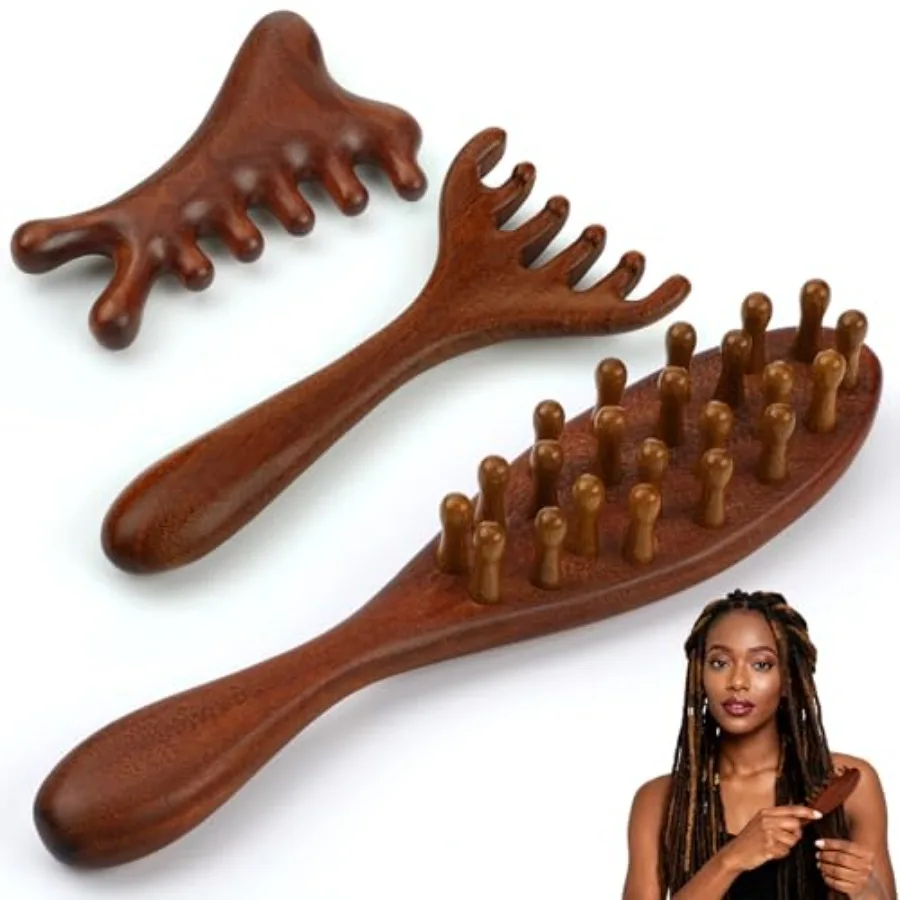 3 Pack Wooden Scalp Massager Tool Loc Combs, Long Handle Head Massage Scalp Loc Brush for Dreads, Multifunctional Hair Massager
3 Pack Wooden Scalp Massager Tool Loc Combs, Long Handle Head Massage Scalp Loc Brush for Dreads, Multifunctional Hair Massager