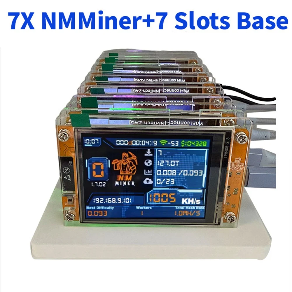 Stable 7X 1000KH/S Nerdminernmminer+7 Slots Stand Upgraded Harshrate 2.8 Inch Smart Display Bitcoin Crypto Solo Miner Home BTC
Stable 7X 1000KH/S Nerdminernmminer+7 Slots Stand Upgraded Harshrate 2.8 Inch Smart Display Bitcoin Crypto Solo Miner Home BTC