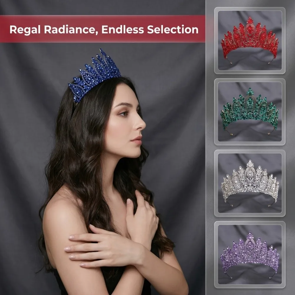 Large Size Baroque Crystal Wedding Crown Luxury Exquisite Bridal Tiara Crystal Rhinestone Sparkling Pageant Crown
Large Size Baroque Crystal Wedding Crown Luxury Exquisite Bridal Tiara Crystal Rhinestone Sparkling Pageant Crown