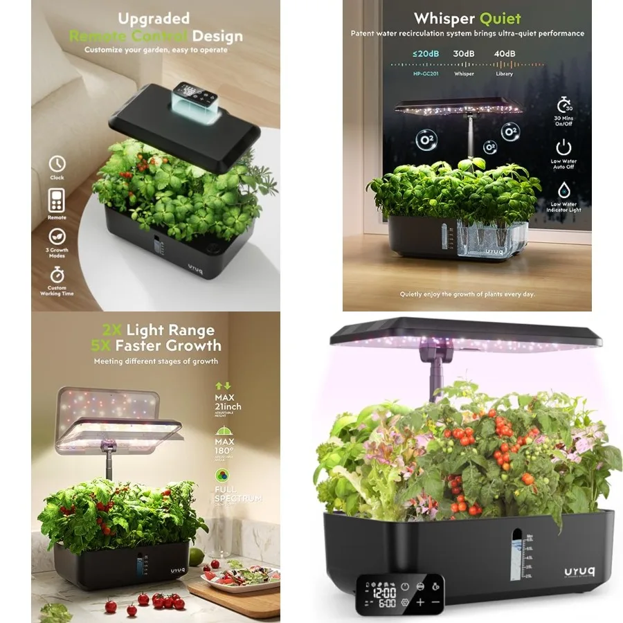 Hydroponics Growing System Garden: 12 Pods Indoor Gardening System with Custom Time Grow Light Height Adjustable Quiet Plants G
Hydroponics Growing System Garden: 12 Pods Indoor Gardening System with Custom Time Grow Light Height Adjustable Quiet Plants G