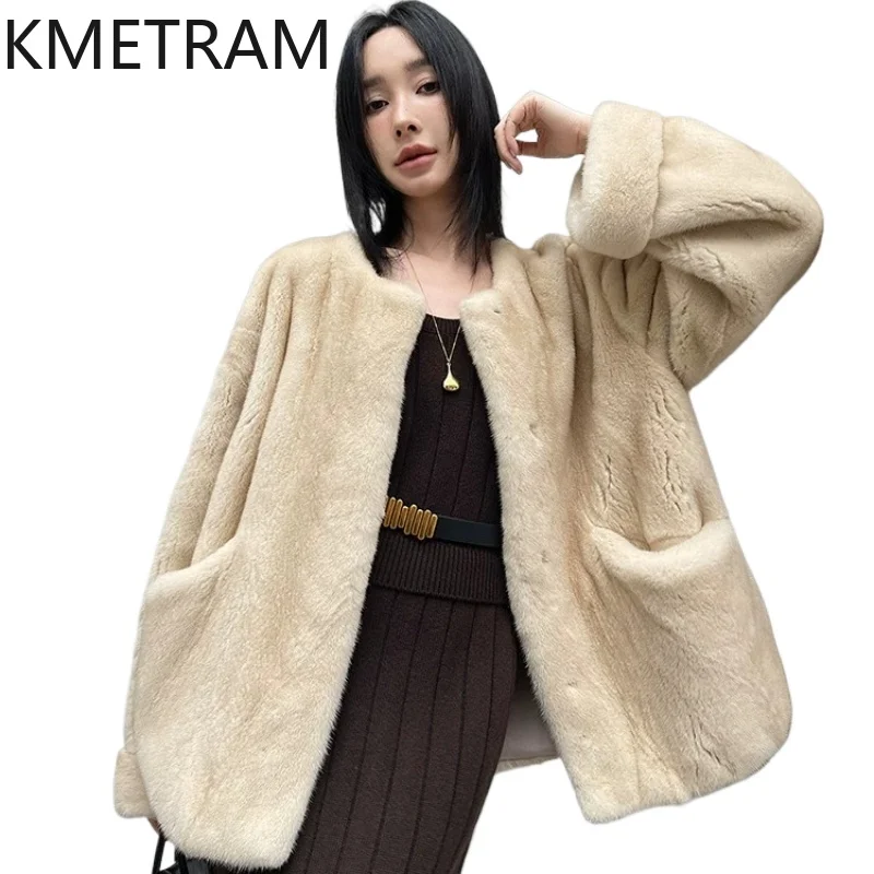 KMETRAM Women's Natural Velvet Mink Fur Jacket Vintage O-Neck Loose Fur Coats New Winter Real Fur Coat Woman Clothes 2026 casaco
KMETRAM Women's Natural Velvet Mink Fur Jacket Vintage O-Neck Loose Fur Coats New Winter Real Fur Coat Woman Clothes 2026 casaco