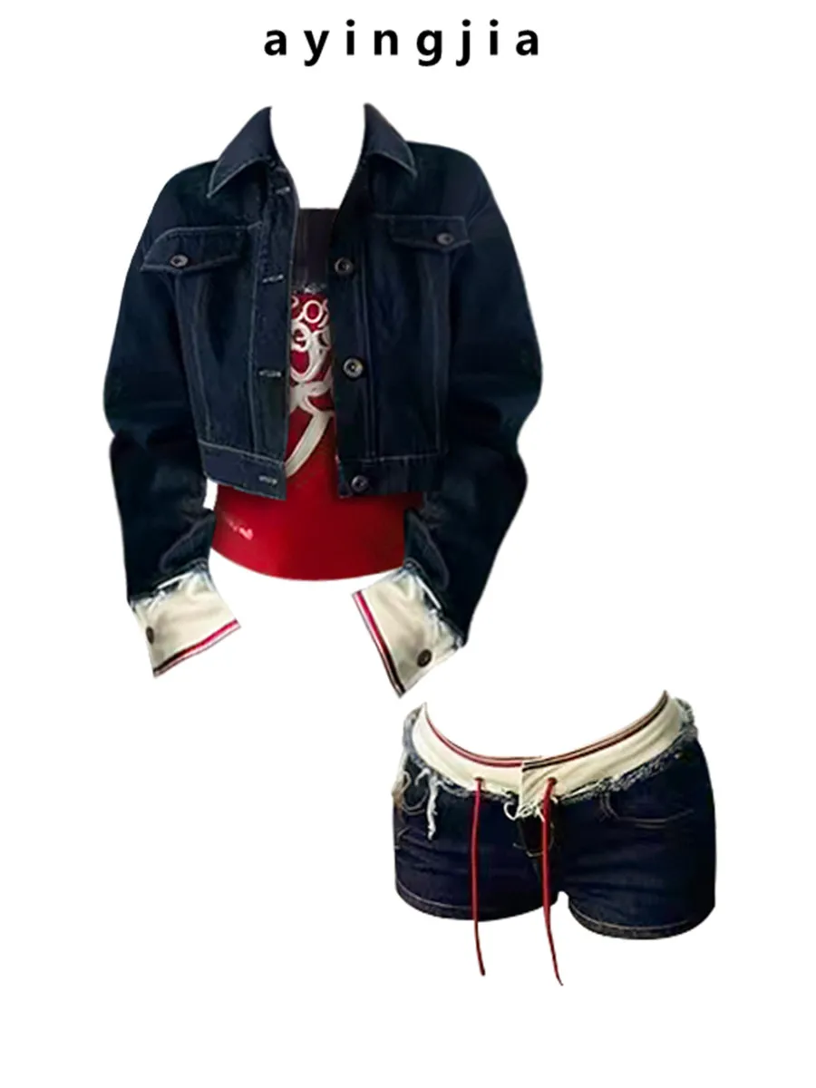 Denim Girl Retro Heavyweight Jaet Strap Vest Casual orts Set Women Spring Faionable Two-Piece Suit Long Sve Regular ...
Denim Girl Retro Heavyweight Jaet Strap Vest Casual orts Set Women Spring Faionable Two-Piece Suit Long Sve Regular ...