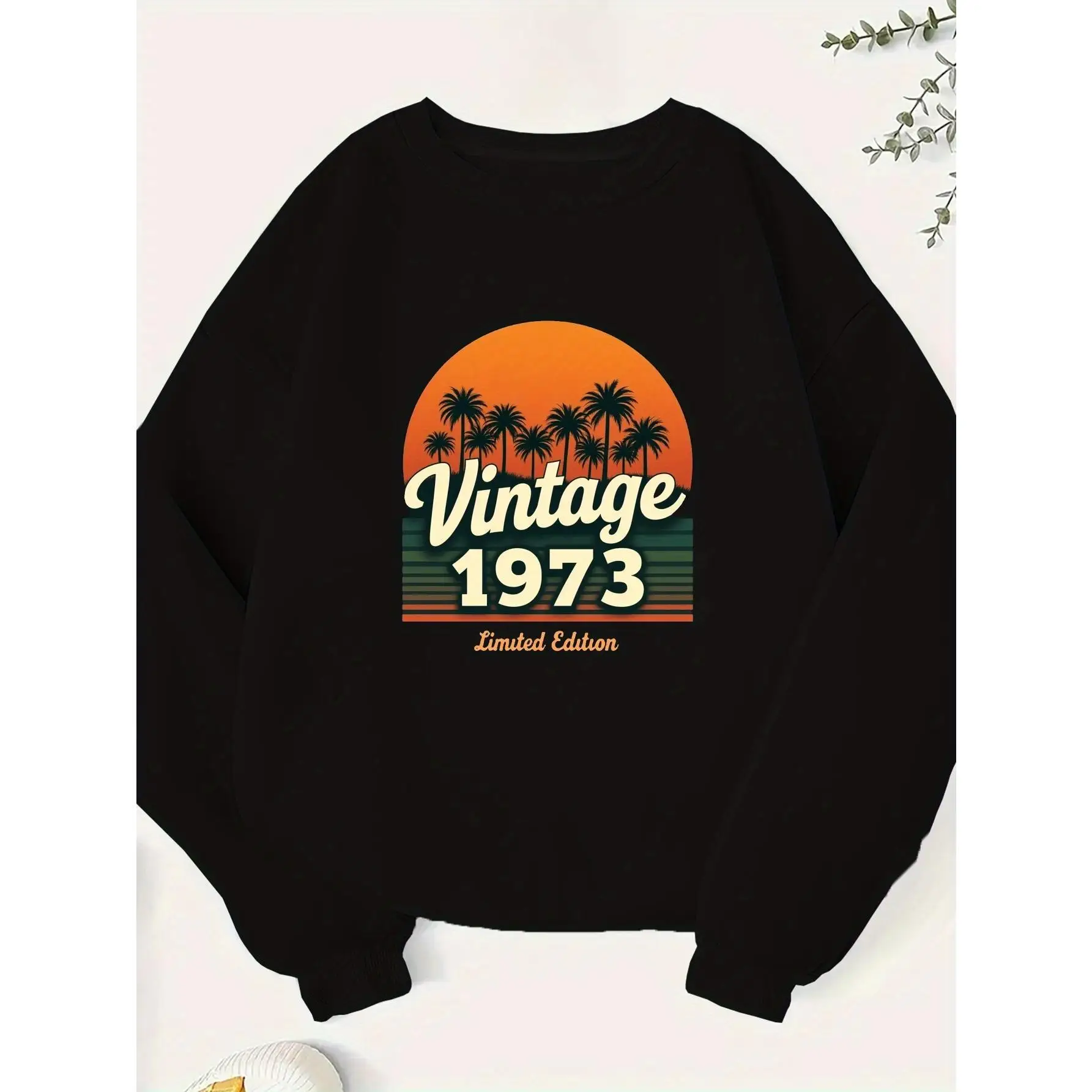 Vintage 1973 Birthday Sweatshirt Retro Limited Edition Graphic Pullover Men Women Tropical Sunset Palm Tree Cotton Top Gift 
Vintage 1973 Birthday Sweatshirt Retro Limited Edition Graphic Pullover Men Women Tropical Sunset Palm Tree Cotton Top Gift
