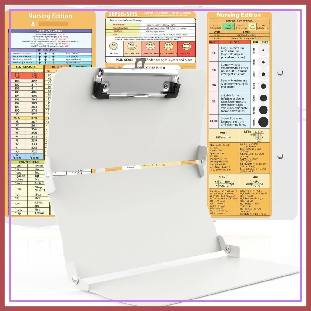 Trifold Clipboard, 3-Layer Aluminum Nursing Clipboard with Cheat Sheets, Foldable Pocket Size for Students, Nurses, Doctors
Trifold Clipboard, 3-Layer Aluminum Nursing Clipboard with Cheat Sheets, Foldable Pocket Size for Students, Nurses, Doctors