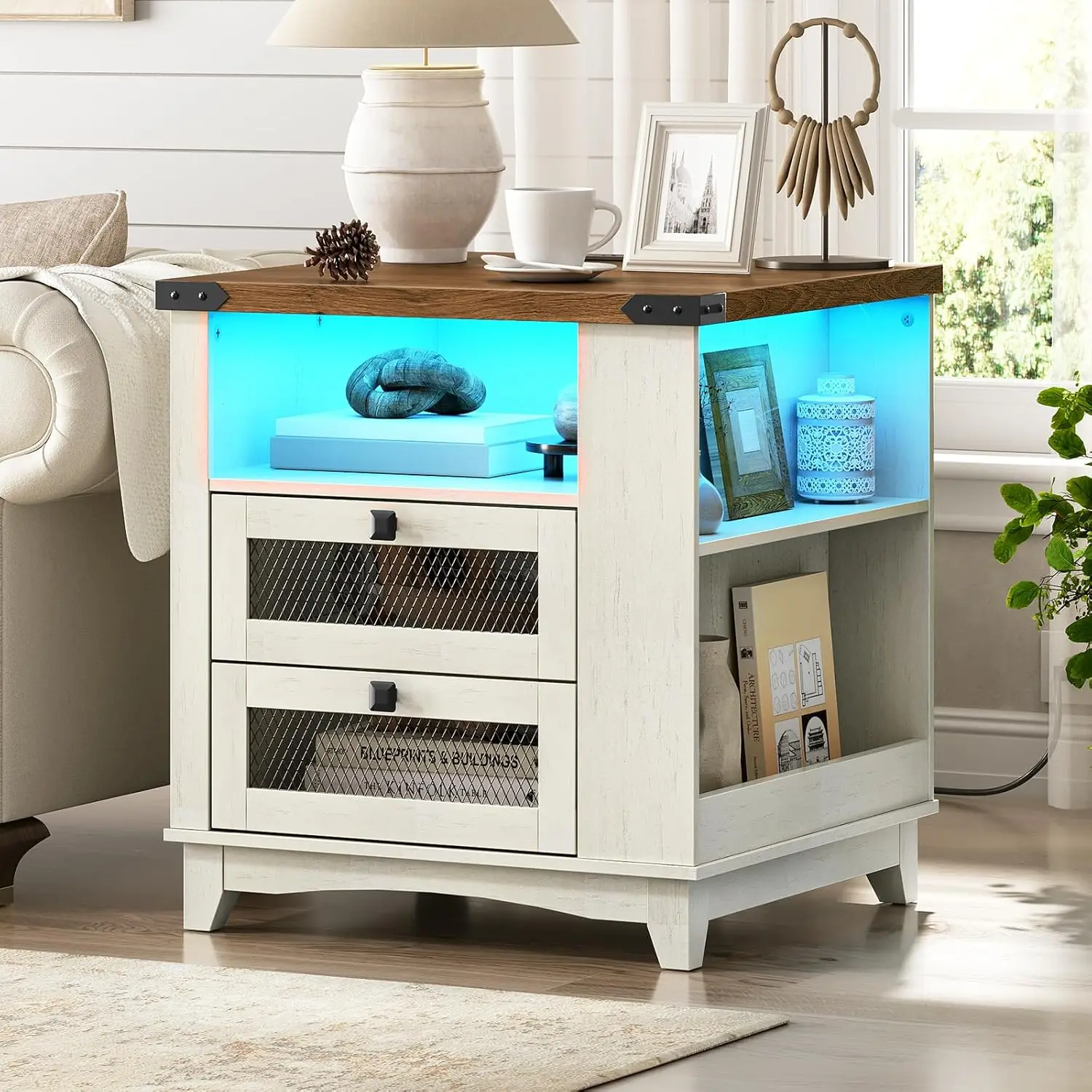 Прикроватная тумба 24 дюйма с зарядной станцией, LED-подсветкой, 2 ящиками и боковыми полками для спальни, гостиной, офиса, белый/орех, на заказ
Прикроватная тумба 24 дюйма с зарядной станцией, LED-подсветкой, 2 ящиками и боковыми полками для спальни, гостиной, офиса, белый/орех, на заказ