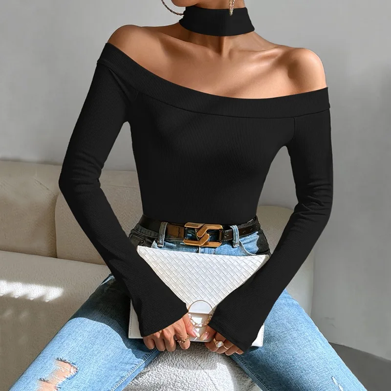Women's 2026 Spring and Autumn New Sexy Off-the-shoulder Slim-fit Knitted Long-sleeved T-shirt Temperament Versatile Top
Women's 2026 Spring and Autumn New Sexy Off-the-shoulder Slim-fit Knitted Long-sleeved T-shirt Temperament Versatile Top