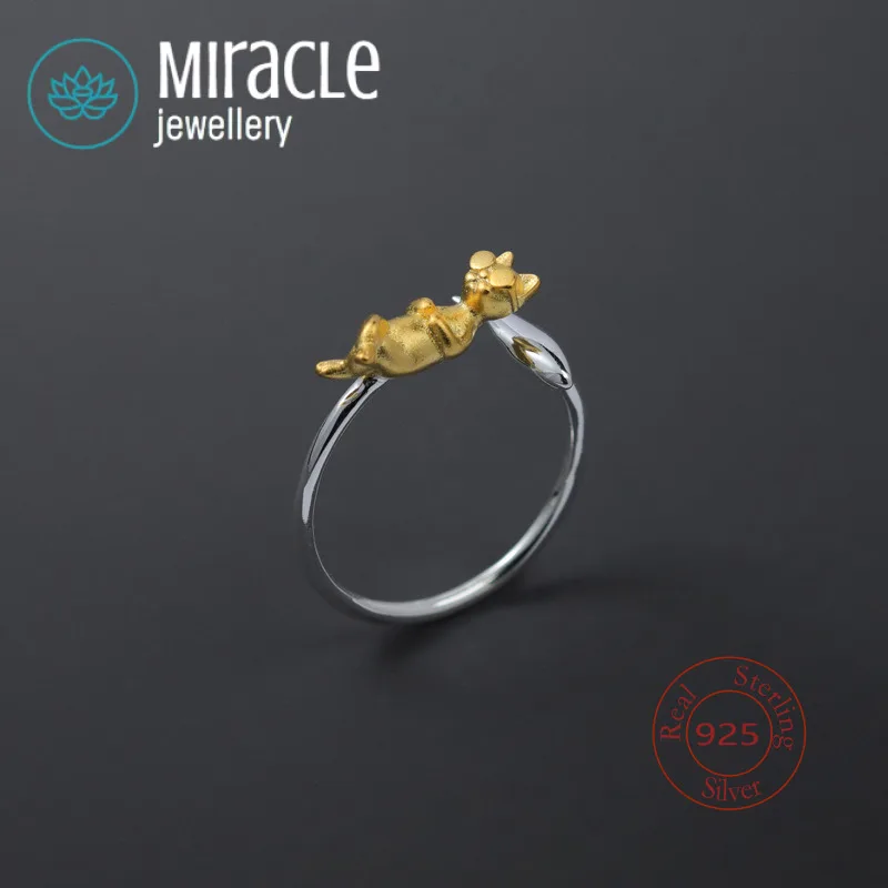 Miracle Sterling Silver 925 Original Design Cute Buddha-Style Lying Flat Carefree Cat Open Ring Niche Design
Miracle Sterling Silver 925 Original Design Cute Buddha-Style Lying Flat Carefree Cat Open Ring Niche Design