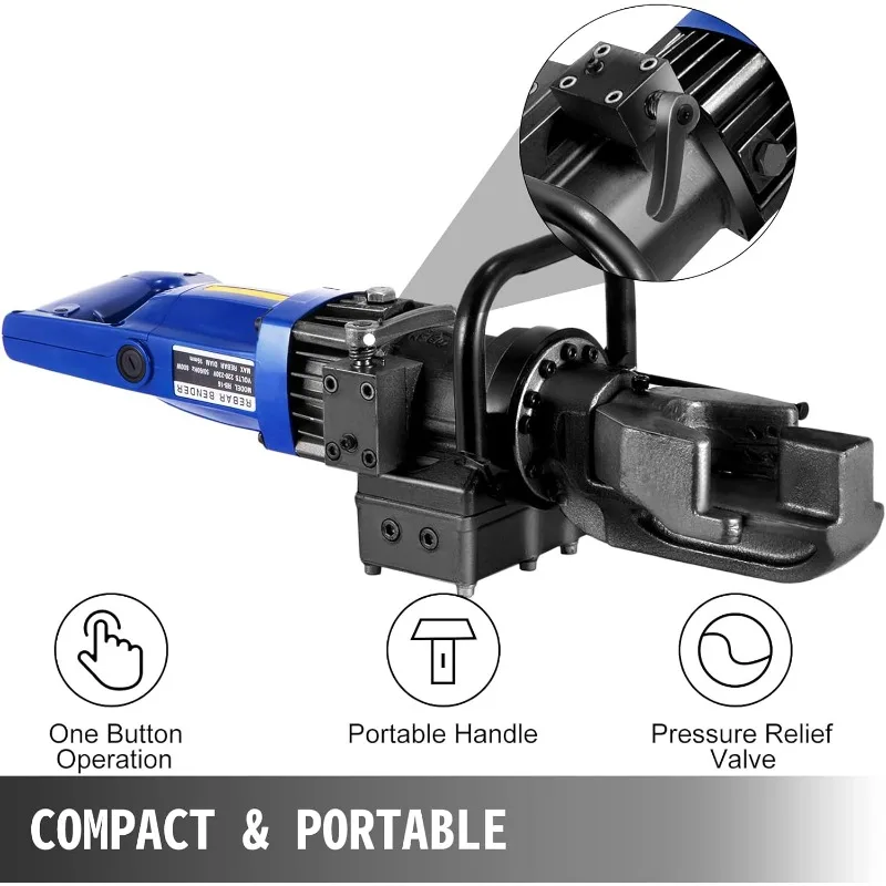 Electric Hydraulic Rebar Bender,Rebar Bending Angle 0-90 Degrees,110V,with Positioning Bolt(900W RB-16)
Electric Hydraulic Rebar Bender,Rebar Bending Angle 0-90 Degrees,110V,with Positioning Bolt(900W RB-16)
