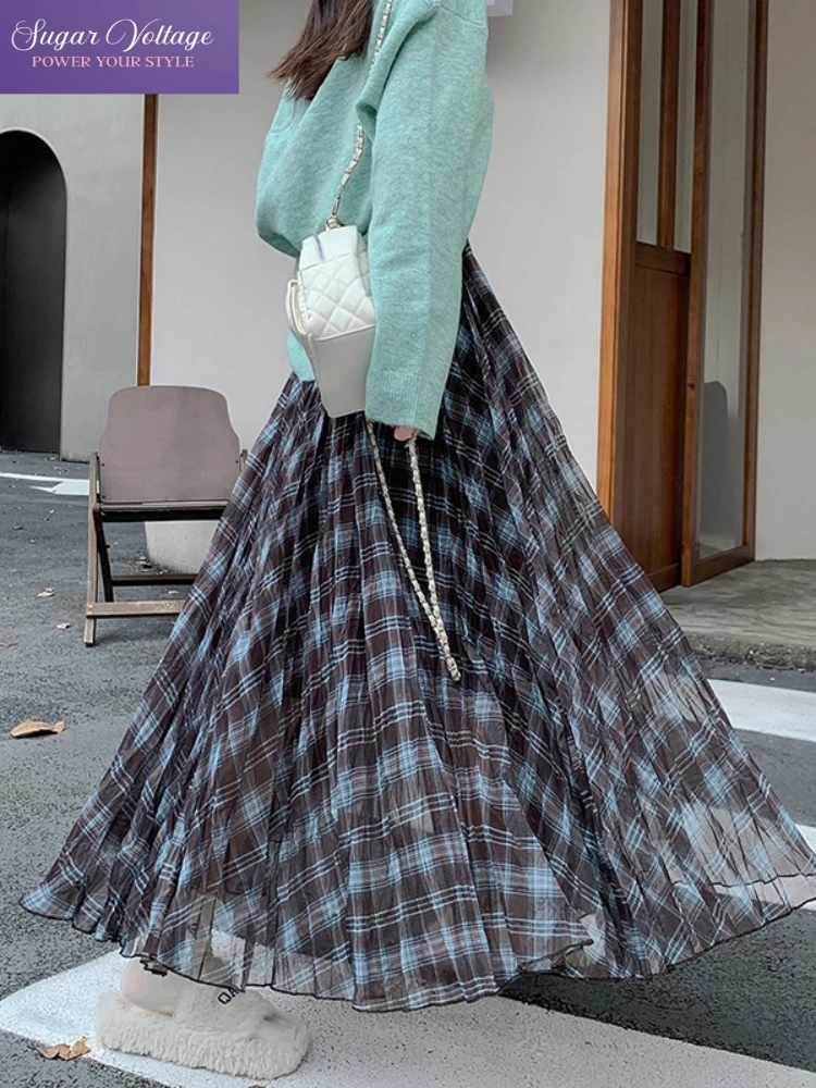 Autumn New Vintage Harajuku Y2k Skirts Women Slim Irregular Mesh Plaid A-Line Long Skirts Casual Elegant Korean Fashion Skirts
Autumn New Vintage Harajuku Y2k Skirts Women Slim Irregular Mesh Plaid A-Line Long Skirts Casual Elegant Korean Fashion Skirts