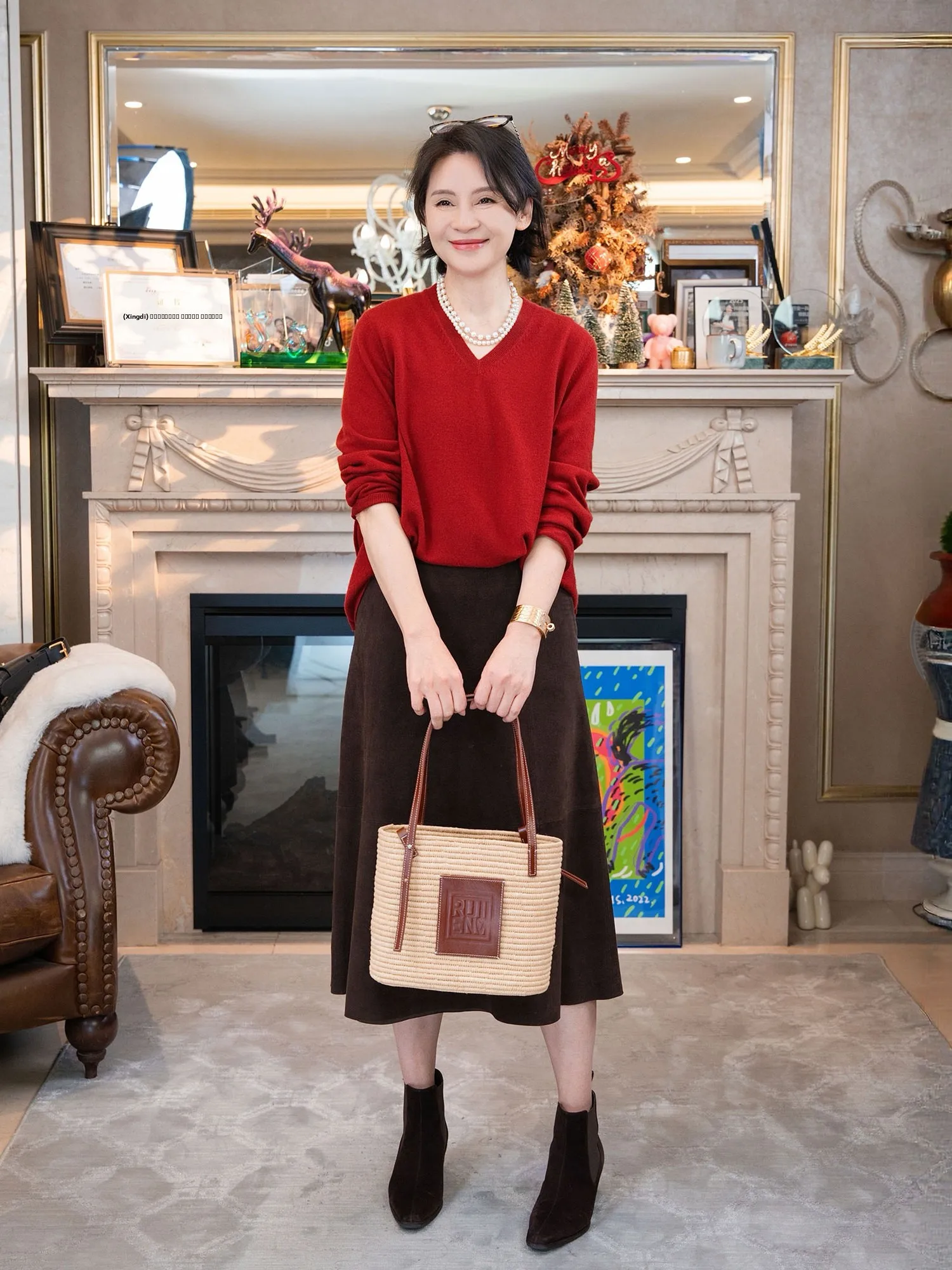 RuienCo. I Am Capricorn Bla Label Retro Red Years 00 Camere V-ne Pullover Knitwear Women's Loose Fit Long Sve
RuienCo. I Am Capricorn Bla Label Retro Red Years 00 Camere V-ne Pullover Knitwear Women's Loose Fit Long Sve