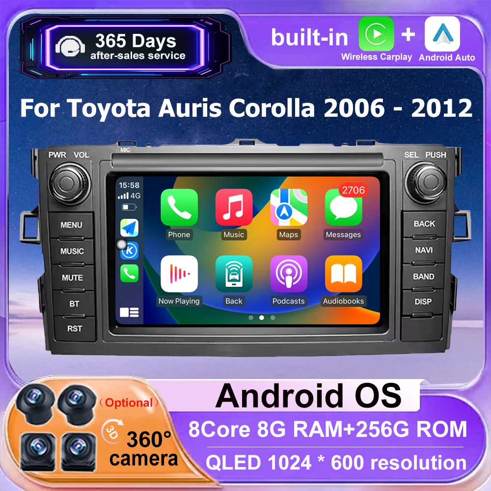 7 Inch Car Radio Multimedia Player GPS Navigation For Toyota Auris Corolla 2006-2012 Android 16 Auto Carplay 4G WIFI Head Unit
7 Inch Car Radio Multimedia Player GPS Navigation For Toyota Auris Corolla 2006-2012 Android 16 Auto Carplay 4G WIFI Head Unit