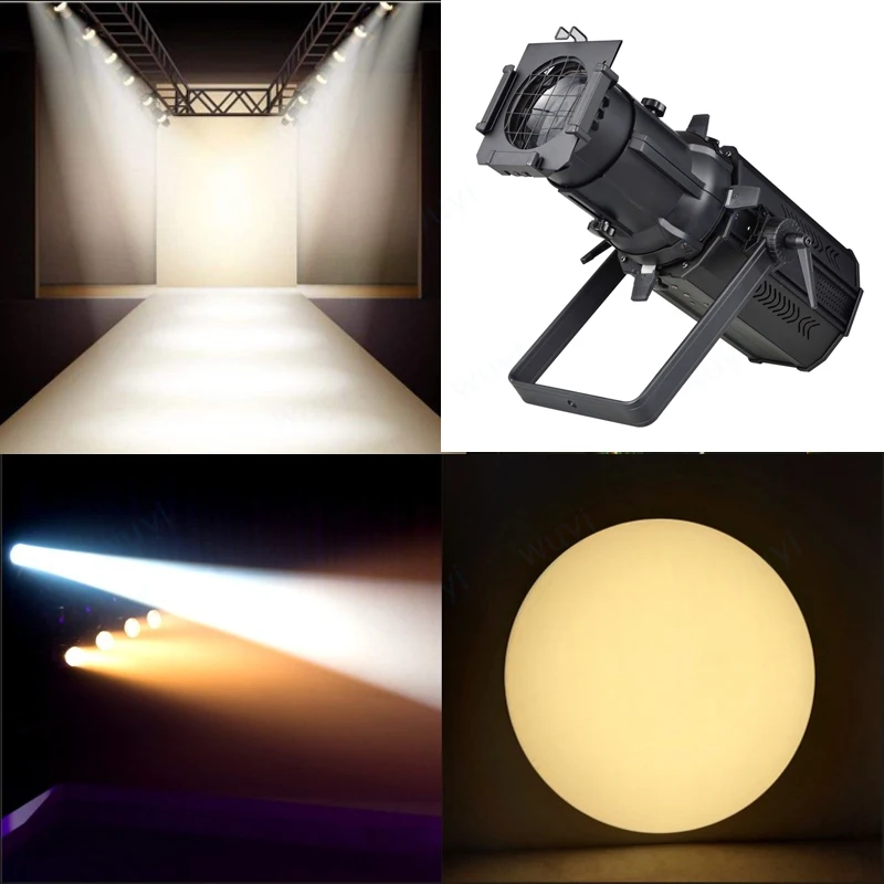 Ellipsoidal Profile Spotlight 200W COB LED Leko Logo Gobo Focus Light Fixed Degree 19 26 36 Option with Cast Aluminum Housing
Ellipsoidal Profile Spotlight 200W COB LED Leko Logo Gobo Focus Light Fixed Degree 19 26 36 Option with Cast Aluminum Housing
