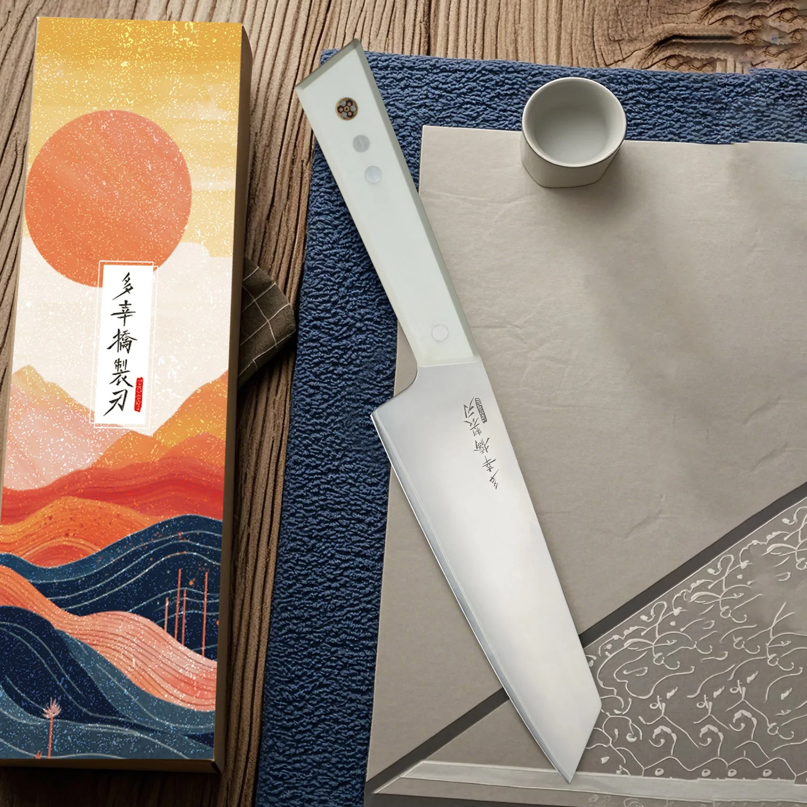 7 Inch Kiritsuke Knife SLD Steel Sanmai-gawari Blade Chef Cleaver Meat Slicing Vegetables Japanese Kitchen Knife G10 Handle
7 Inch Kiritsuke Knife SLD Steel Sanmai-gawari Blade Chef Cleaver Meat Slicing Vegetables Japanese Kitchen Knife G10 Handle