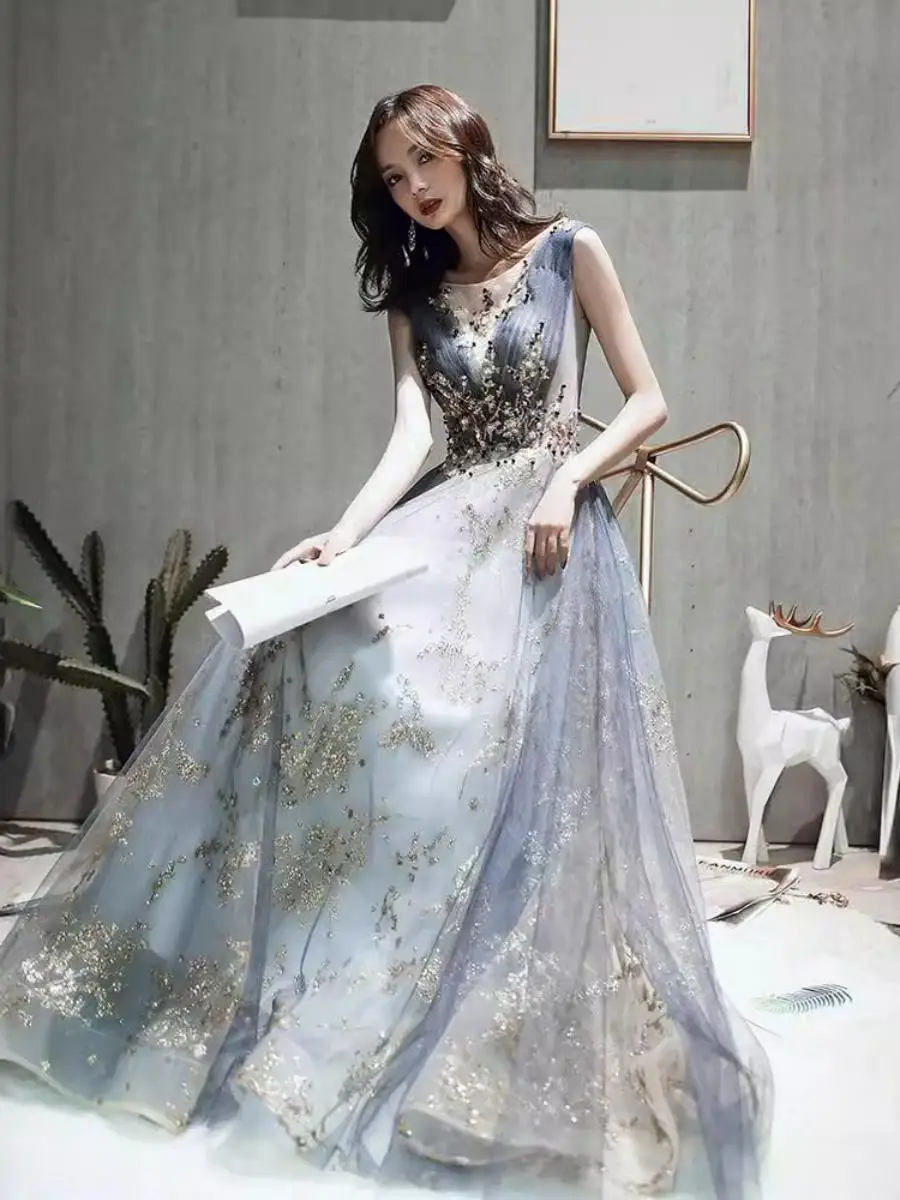 Ele Long Evening Gown Women's Heavy Industry Sle Formal Ball Year End Par Host Autumn Winter New Model Classy
Ele Long Evening Gown Women's Heavy Industry Sle Formal Ball Year End Par Host Autumn Winter New Model Classy