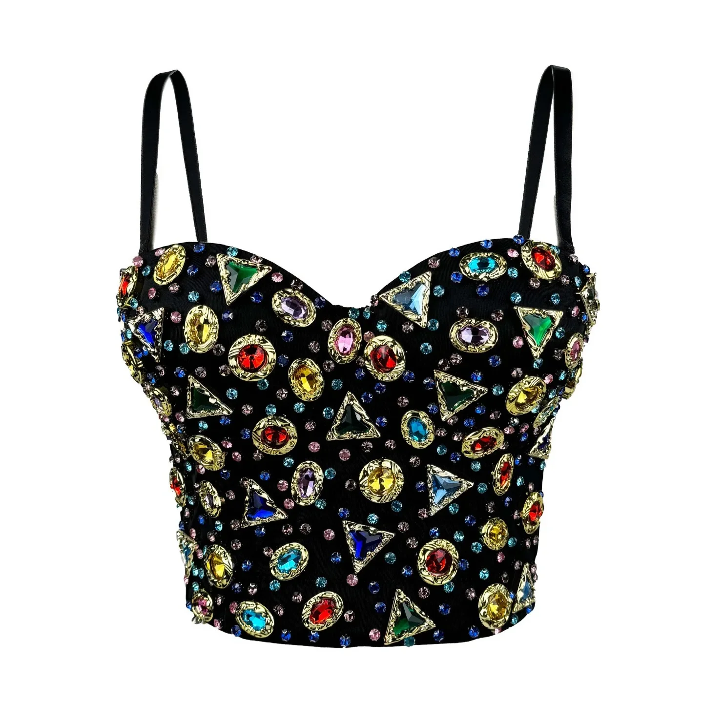 Vintage Acrylic Corset Colorful Rhinestone Bra Chest Detachable Straps for Outerwear Brasier Sexy Push Up Women Underwear
Vintage Acrylic Corset Colorful Rhinestone Bra Chest Detachable Straps for Outerwear Brasier Sexy Push Up Women Underwear