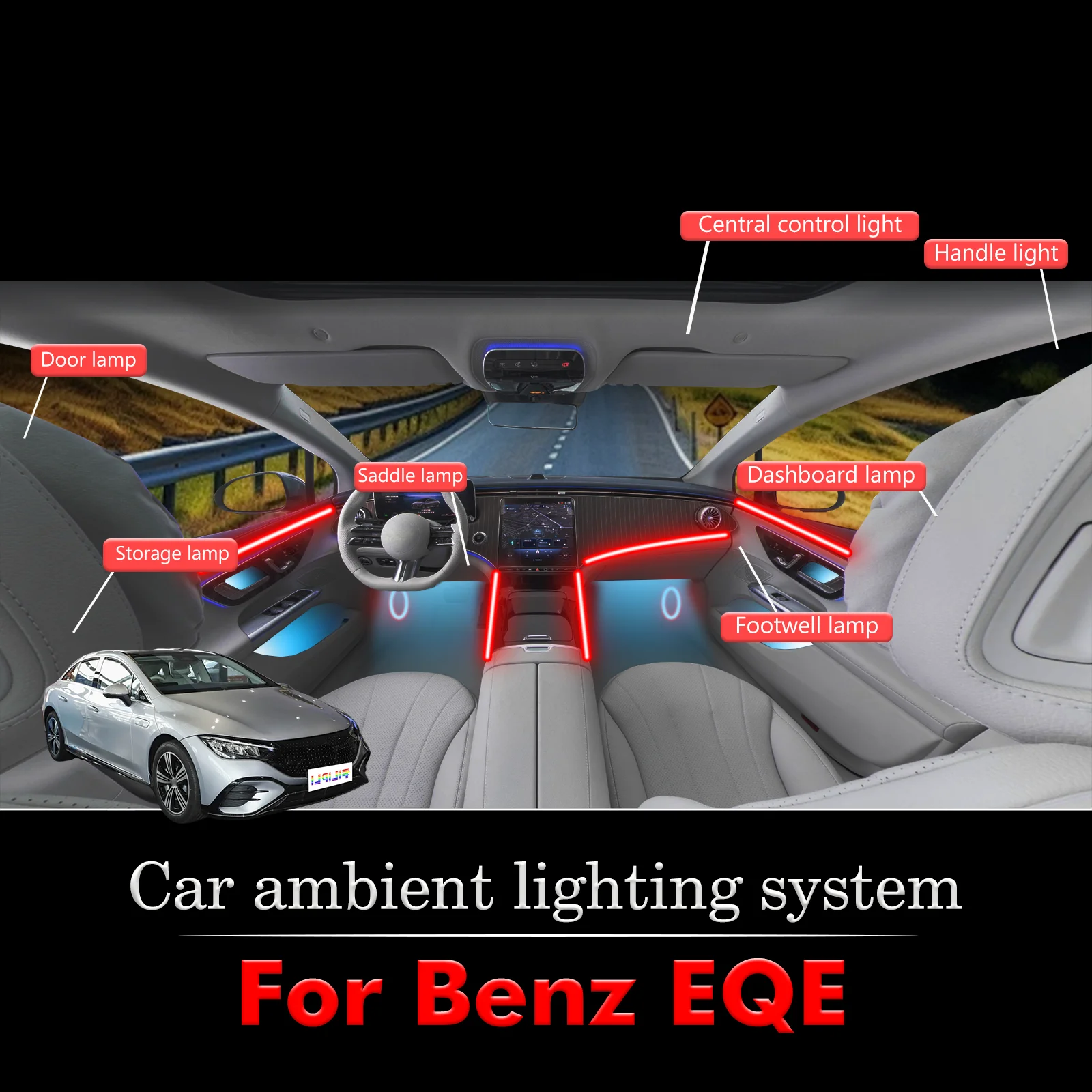 For BenZ EQE RGB 64 Colors LED Smart Remote Control Car Interior Ambient Light Energy Saving Efficient Lamp Set
For BenZ EQE RGB 64 Colors LED Smart Remote Control Car Interior Ambient Light Energy Saving Efficient Lamp Set