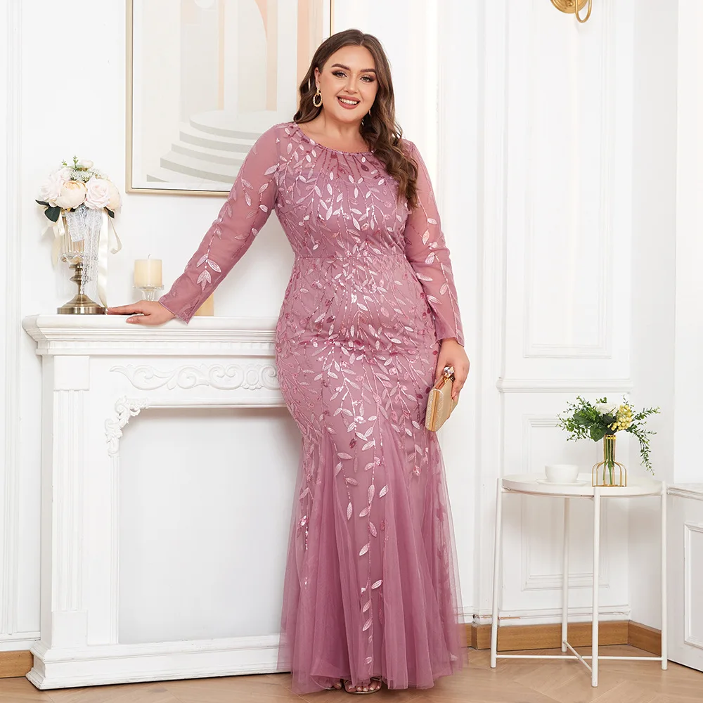 Big Women Long Sleeve Party Dress Wedding Party Rose Color Embroidery Women Long Meash Dress 3xl Size
Big Women Long Sleeve Party Dress Wedding Party Rose Color Embroidery Women Long Meash Dress 3xl Size