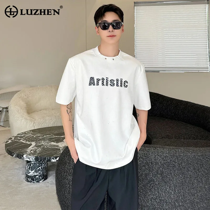 LUZHEN Elegant Temperament Letter Printed Sequin Short Sleeve T-shirts Men's 2025 Summer Round Neck Handsome Casual Tops JY1586
LUZHEN Elegant Temperament Letter Printed Sequin Short Sleeve T-shirts Men's 2025 Summer Round Neck Handsome Casual Tops JY1586
