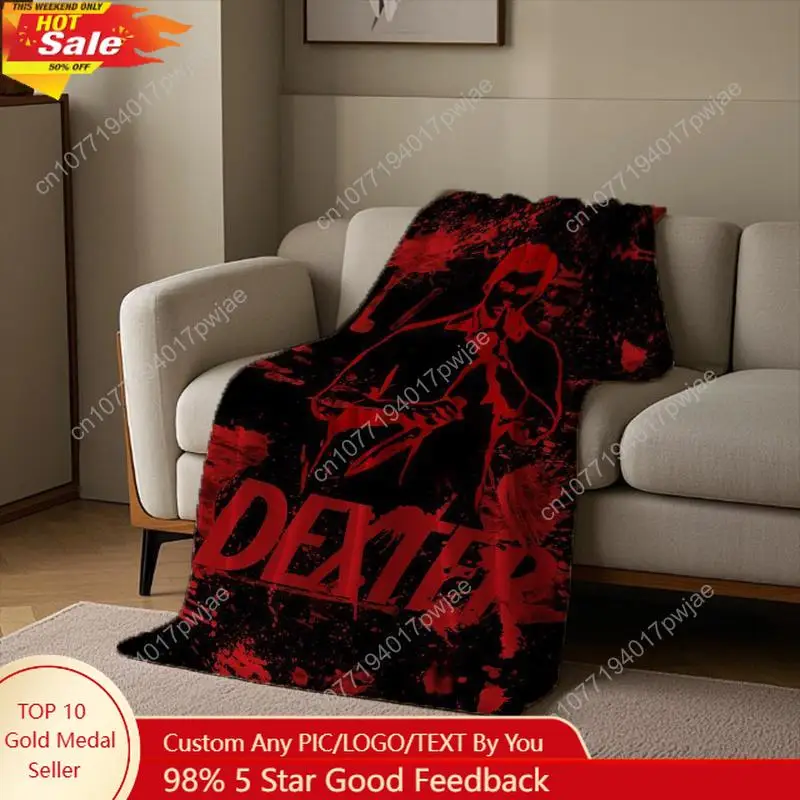 Dexter TV Show Themed Fleece Blanket Soft Warm All-Season Black Red Blood Splatter Design with Dexter Character Custom blankets
Dexter TV Show Themed Fleece Blanket Soft Warm All-Season Black Red Blood Splatter Design with Dexter Character Custom blankets