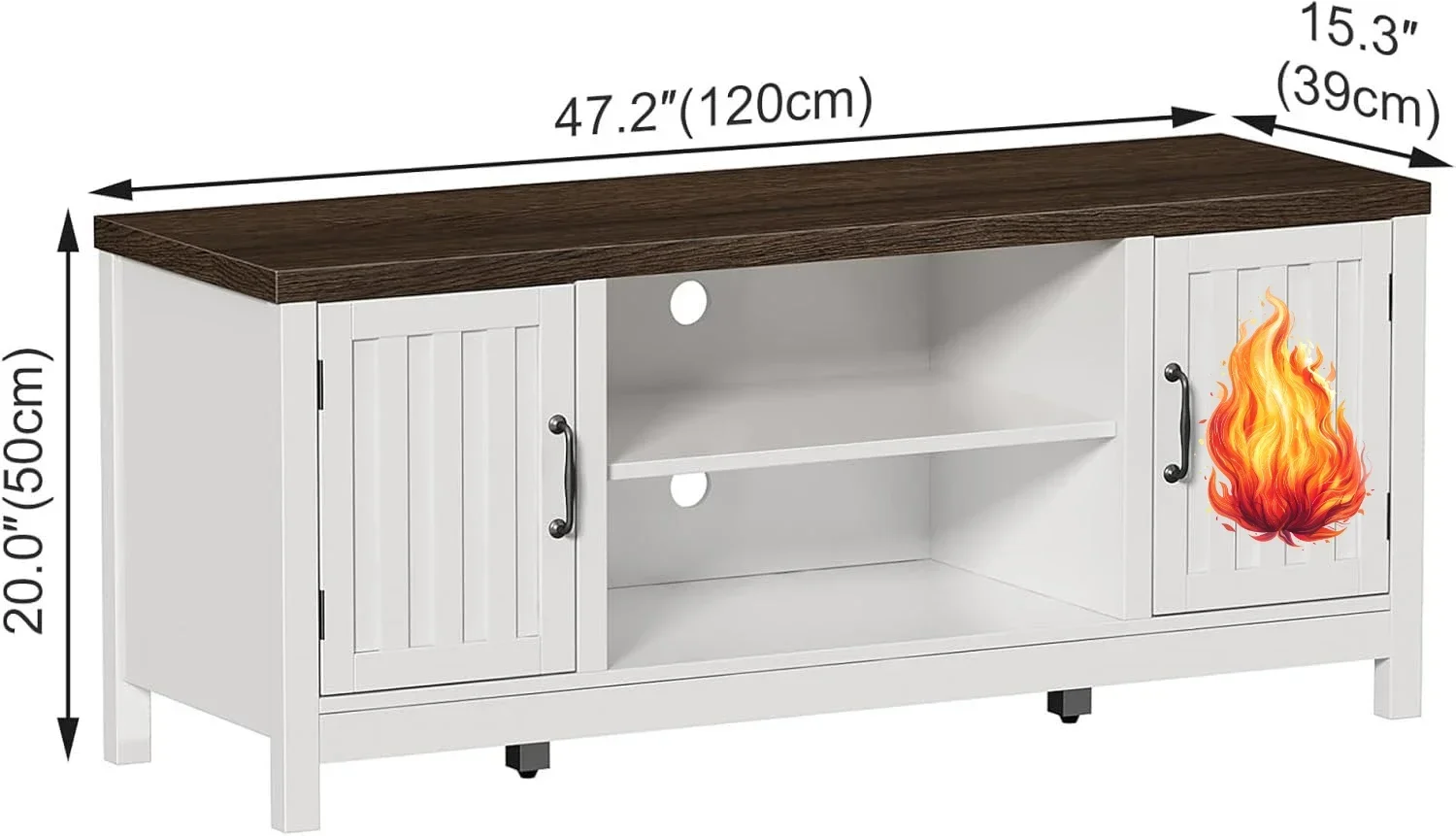 Farmhouse TV Stand, Wood Fluted Door Entertainment Center with Storage Cabinets and Open Shelves, Rustic Media Console up to 55
Farmhouse TV Stand, Wood Fluted Door Entertainment Center with Storage Cabinets and Open Shelves, Rustic Media Console up to 55