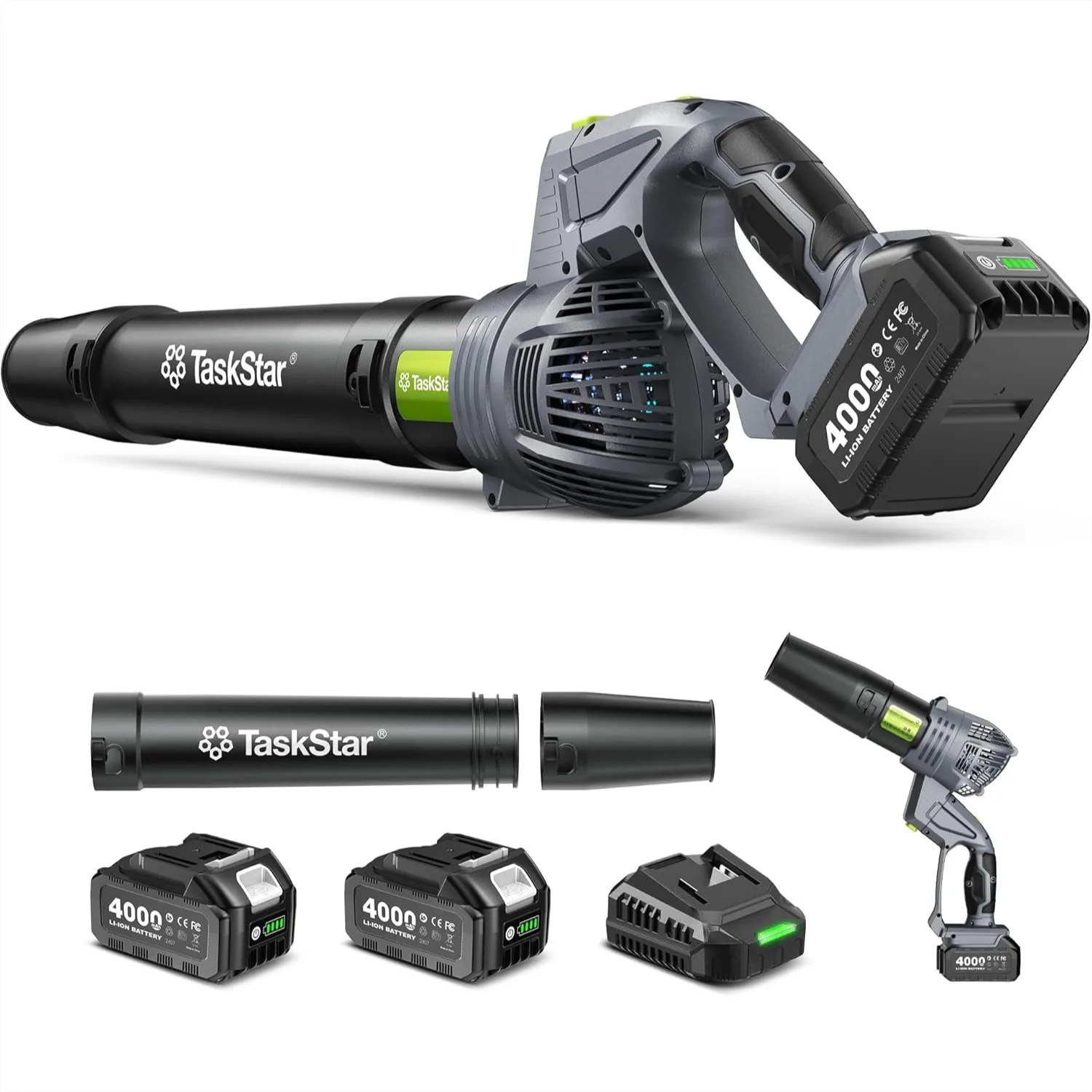 Cordless Leaf Blower 550 CFM, Swivel Head Design, 2x4.0Ah Batteries & Charger, Lightweight 3.7 Lbs Handheld with 5 Speeds for
Cordless Leaf Blower 550 CFM, Swivel Head Design, 2x4.0Ah Batteries & Charger, Lightweight 3.7 Lbs Handheld with 5 Speeds for