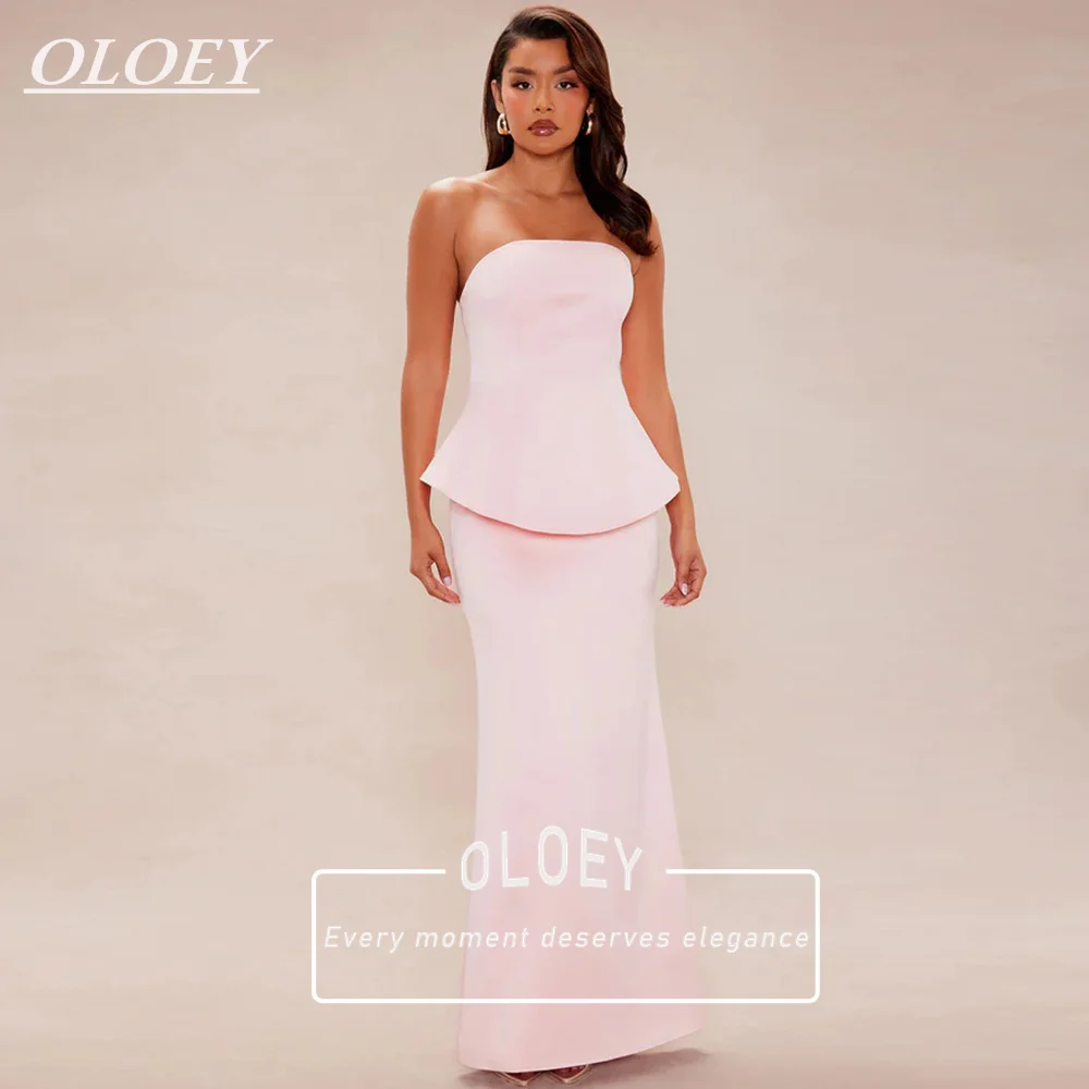 OLOEY Elegant Pink Mermaid Evening Dresses Floor Length Strapless Wedding Party Gowns Sleeveless Customized vestidos de fiesta
OLOEY Elegant Pink Mermaid Evening Dresses Floor Length Strapless Wedding Party Gowns Sleeveless Customized vestidos de fiesta