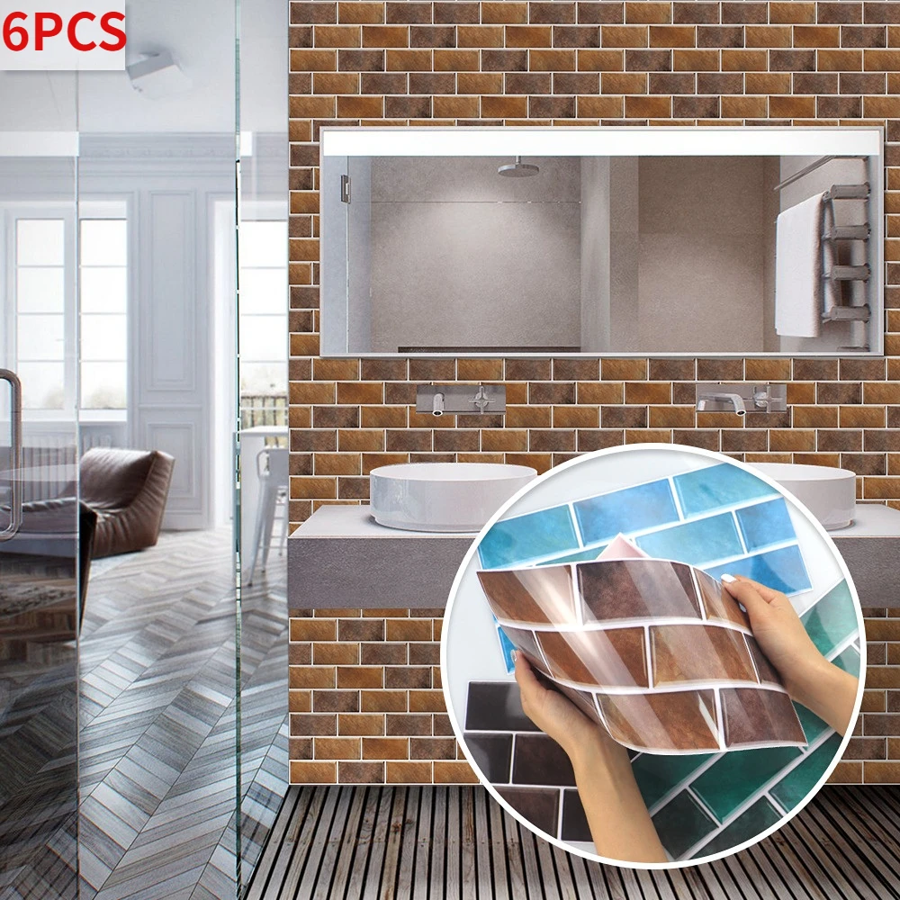 6pcs Self-adhesive Tile Stickers Waterproof and Oil-proof Bathroom Kitchen Wall Decoration Wall Stickers Thicker 5mm
6pcs Self-adhesive Tile Stickers Waterproof and Oil-proof Bathroom Kitchen Wall Decoration Wall Stickers Thicker 5mm