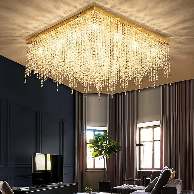 Round Living Room Crystal Chandelier Luxury Gold Home Decor Ceiling Light Fixture Square Design Bedroom Led Cristal Lamp
Round Living Room Crystal Chandelier Luxury Gold Home Decor Ceiling Light Fixture Square Design Bedroom Led Cristal Lamp