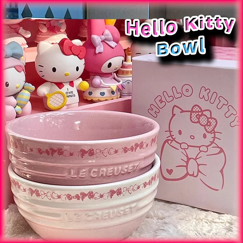 Kawaii Hello Kitty Gradient Colour Ceramics Thicken Bowl Two Piece Set Sanrio Anime Accessory Creative Cute Tableware for Home
Kawaii Hello Kitty Gradient Colour Ceramics Thicken Bowl Two Piece Set Sanrio Anime Accessory Creative Cute Tableware for Home